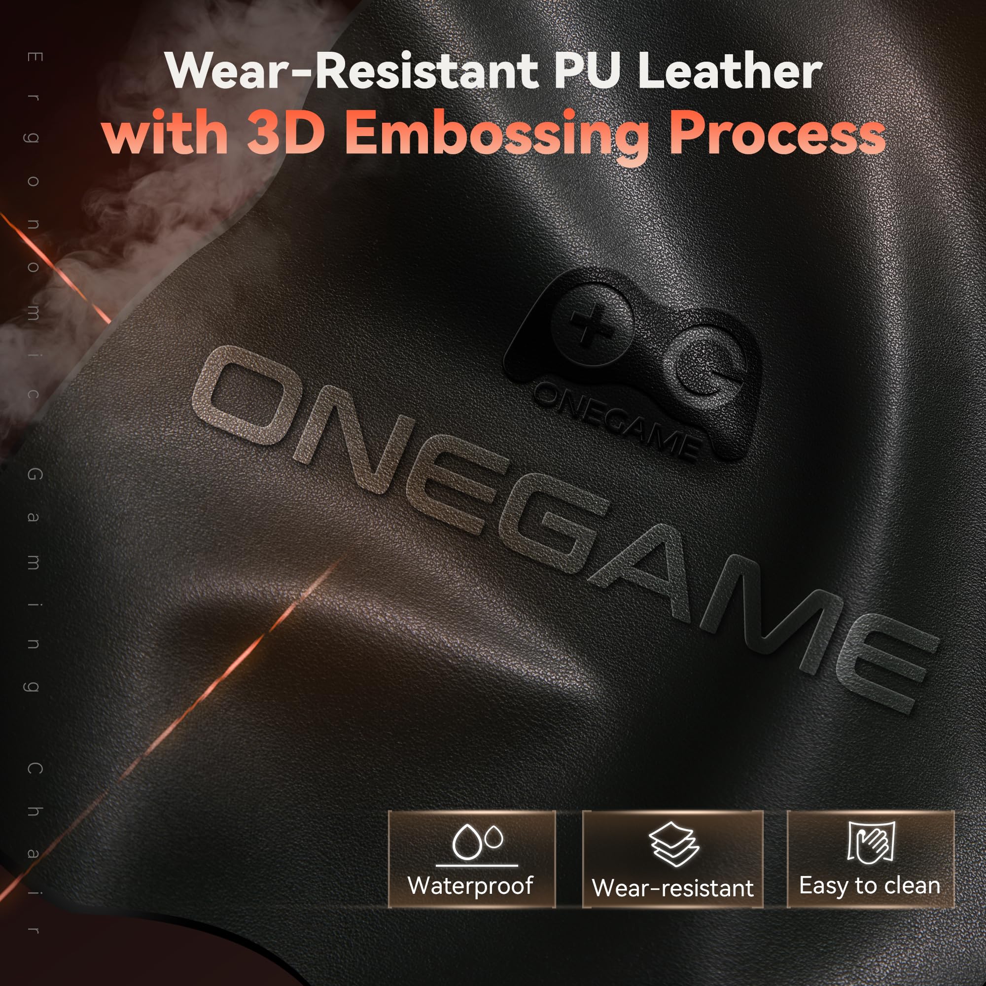 OneGame Sedia Gaming, 3D Braccioli Ergonomico Sedia da Gioco per Computer, Ufficio Regolabile in Altezza, Girevole con Cchienale Regolabile 155°, Nero