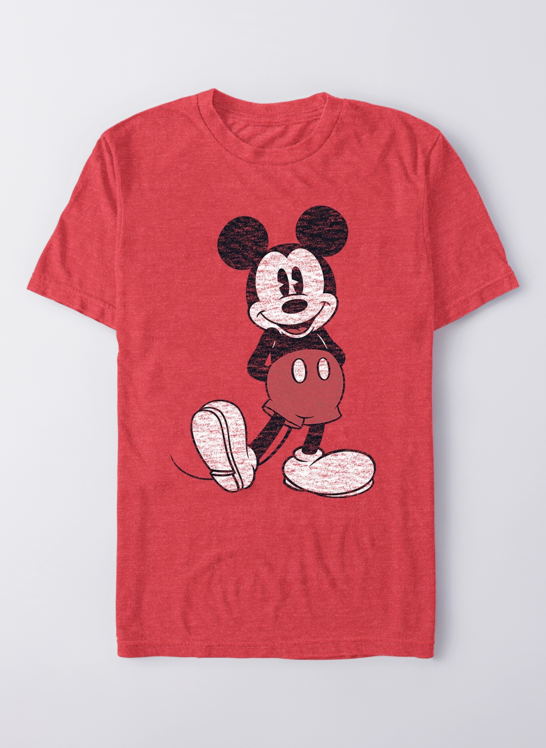 Men's Full Size Mickey Mouse Distressed Look T-Shirt T-Shirt (Pack of 1)