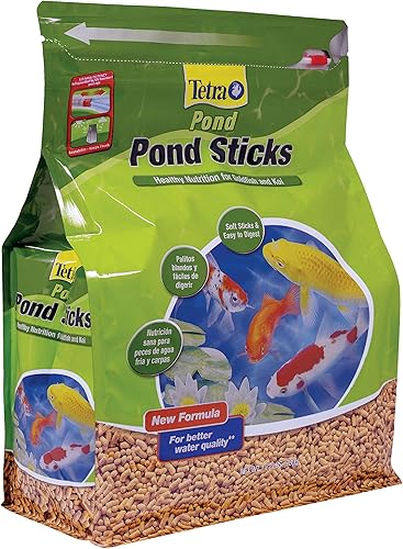 Miniatura 2 de Tetra Palitos de estanque, alimento para peces de estanque, para peces de colores y koi, 1.72 libras y copos de color para estanques de estanque,