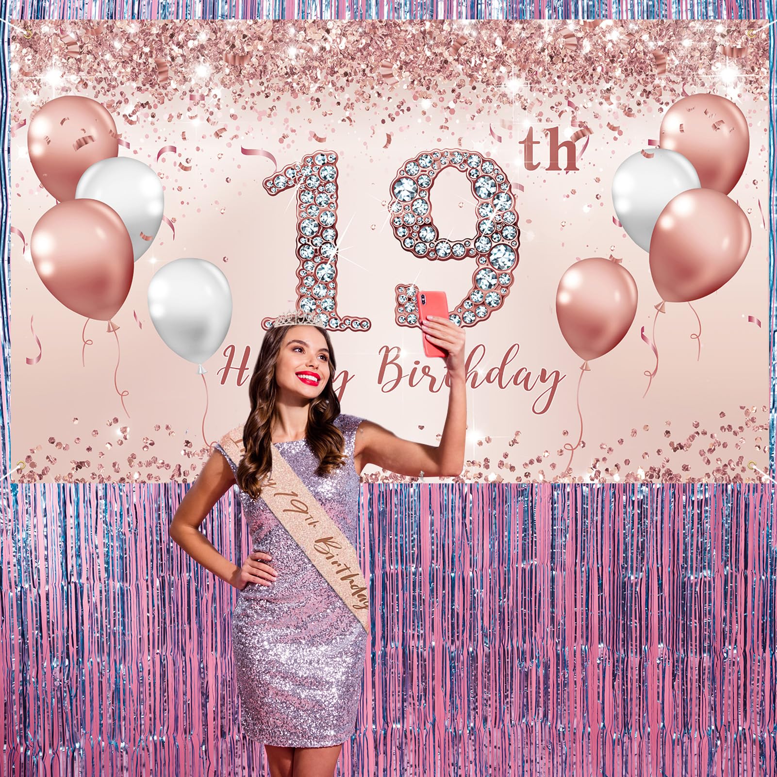 Amazon.com: Trgowaul 19th Birthday Decorations Party Set for girls, Rose Gold 19 Birthday Banner and Tablecloth, 19& Fabulous Sash and Tiara, 1PC Happy 19th Birthday Cake Topper, Pink Gold 19 Number Balloons : Amazon.com: Trgowaul 19th Birthday Decorations Party Set for girls, Rose Gold 19 Birthday Banner and Tablecloth, 19& Fabulous Sash and Tiara, 1PC Happy 19th Birthday Cake Topper, Pink Gold 19 Number Balloons :