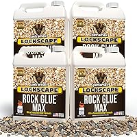 Vista 9 de Petra Max Rock Glue para paisajismo, 1 galón - Cobertura amplia y pegamento para mantillo seguro para mascotas para rocas - Bloquear