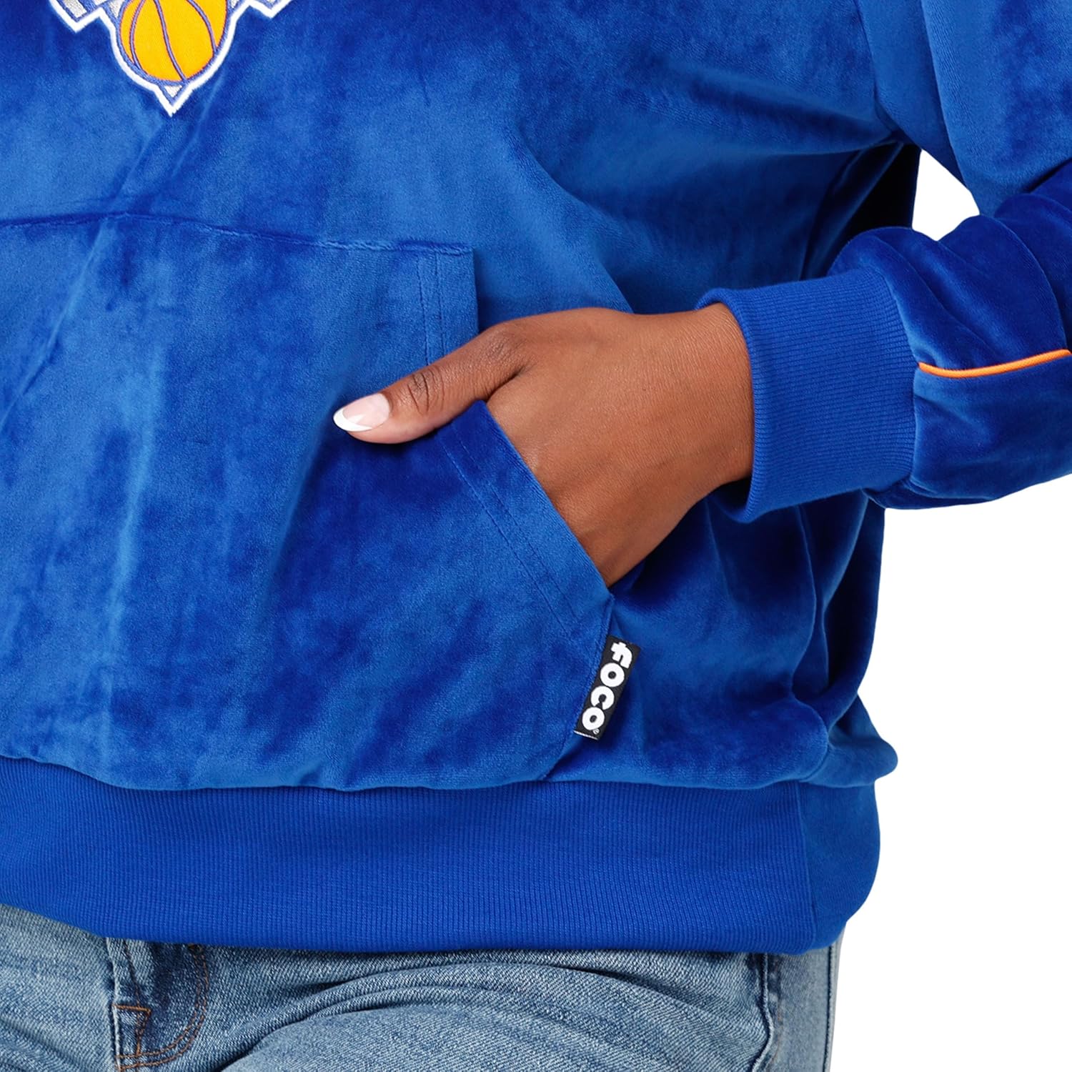 FOCO NBA womens Nba Team Logo Fashion Velour Hooded Sweatshirt - Image 3