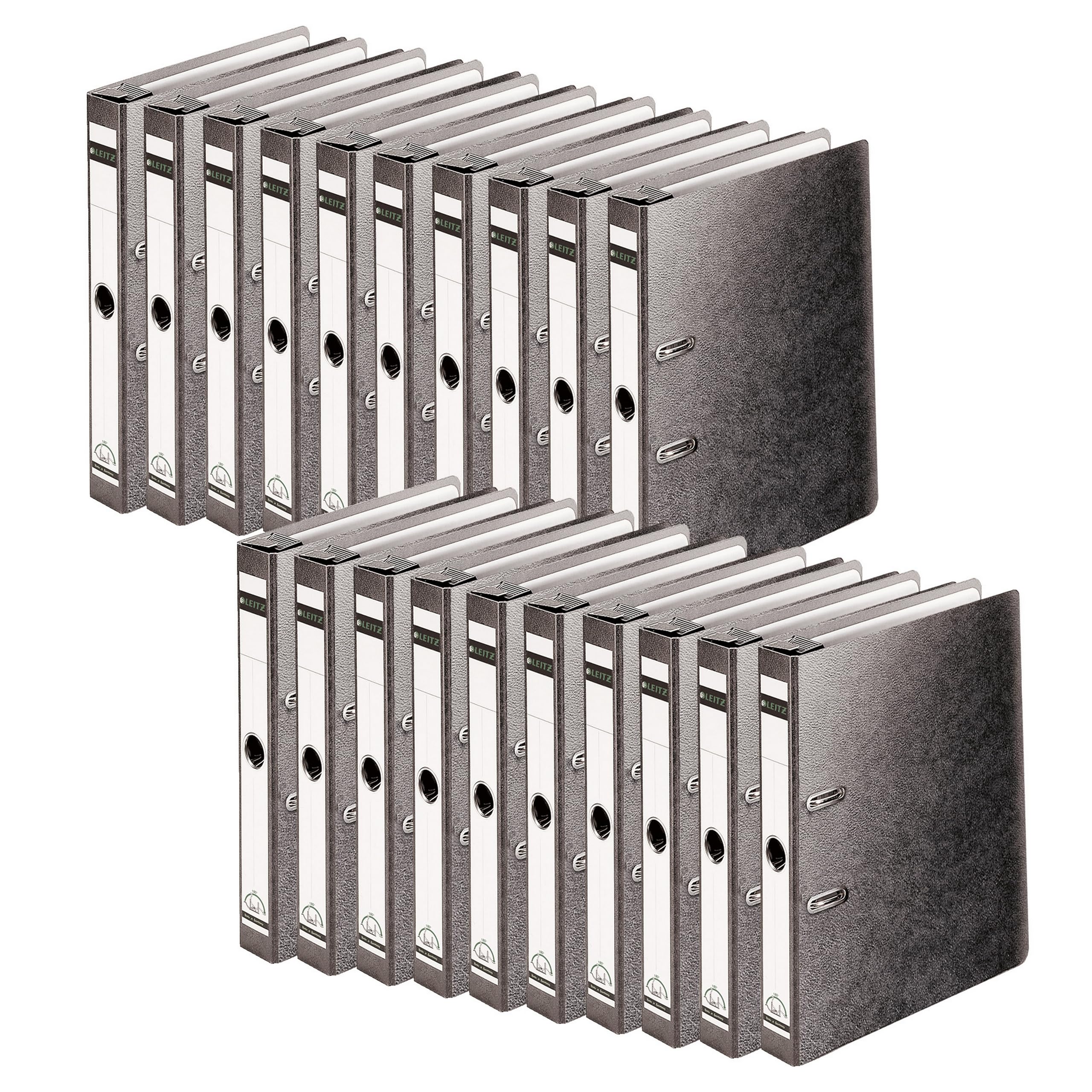 Leitz Qualitäts-Hängeordner 180°, A4, 20er Pack, Schwarz, 50 mm Rücken, Ideal für Verwendung im Hängezug, Einband aus Hartpappe, 18220000