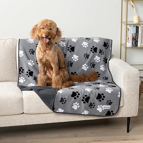 Miniatura 8 de PetAmi Manta impermeable para perros extragrandes, perros y gatos, funda protectora grande para muebles, manta reversible lavable de forro polar