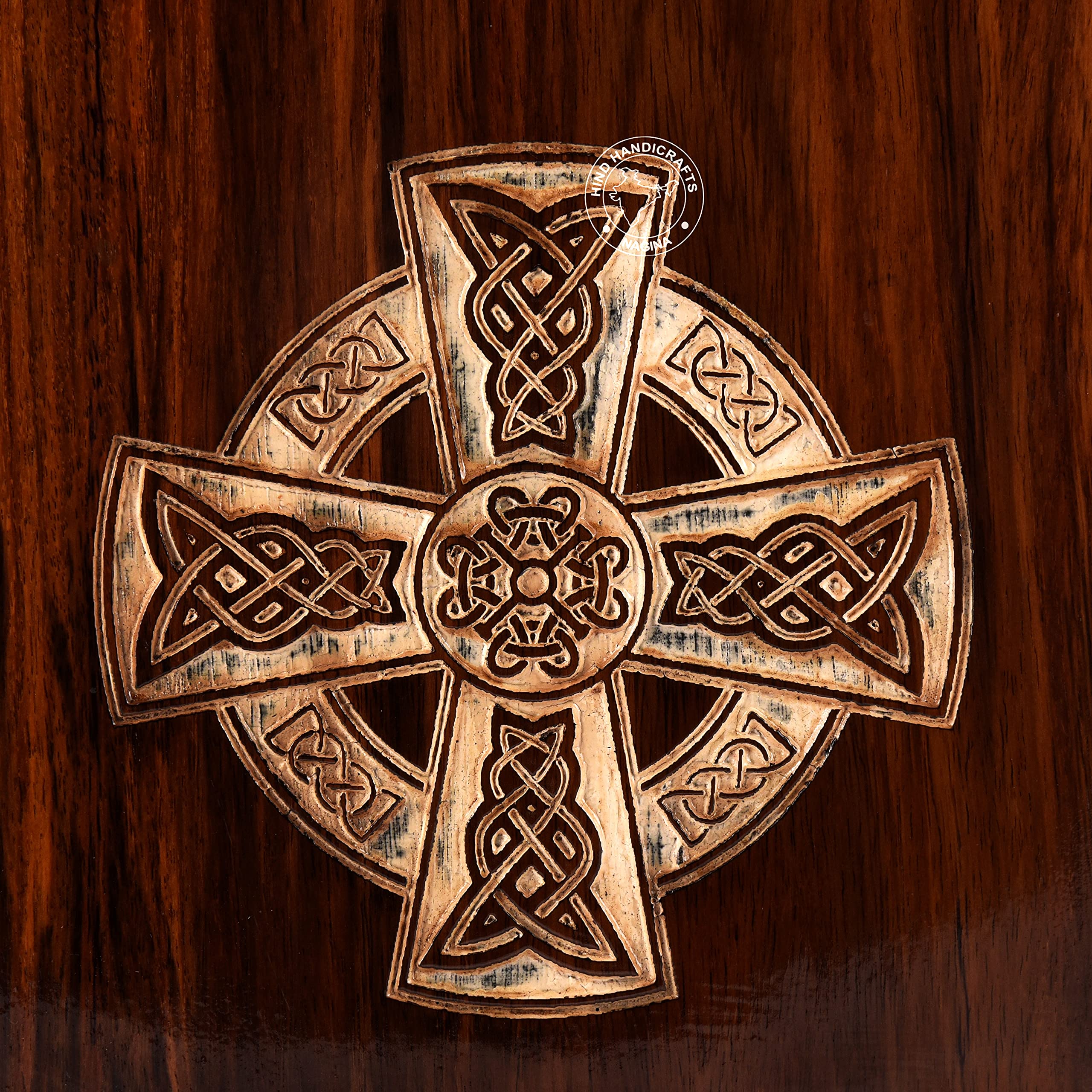 Urna de cremación de madera de palisandro para cenizas humanas, caja de almacenamiento de cenizas funerarias para adultos, diseño de cruz celta, urna conmemorativa de entierro de 250