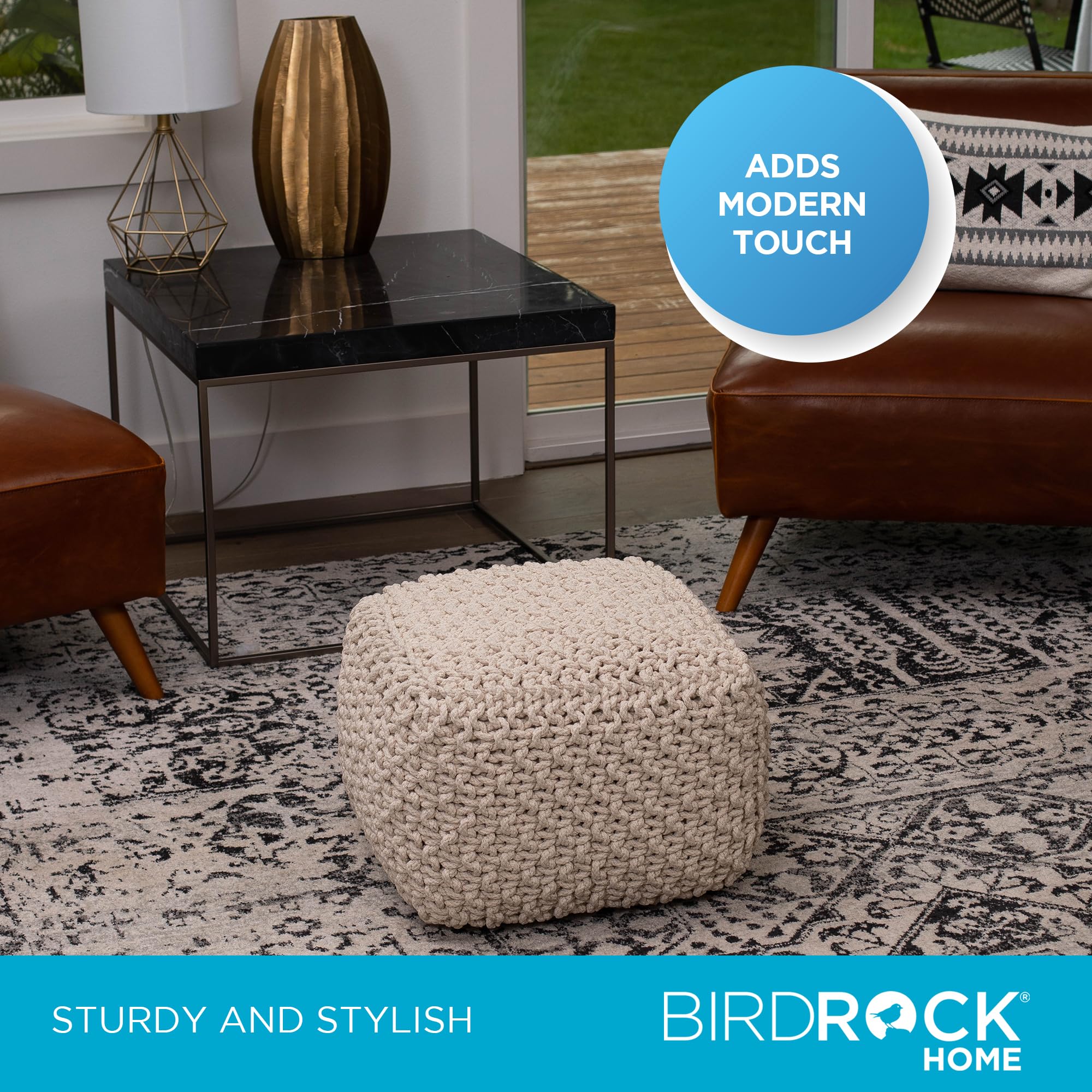 Amazon.co.jp: BIRDROCK HOME スクエアプーフフットスツール