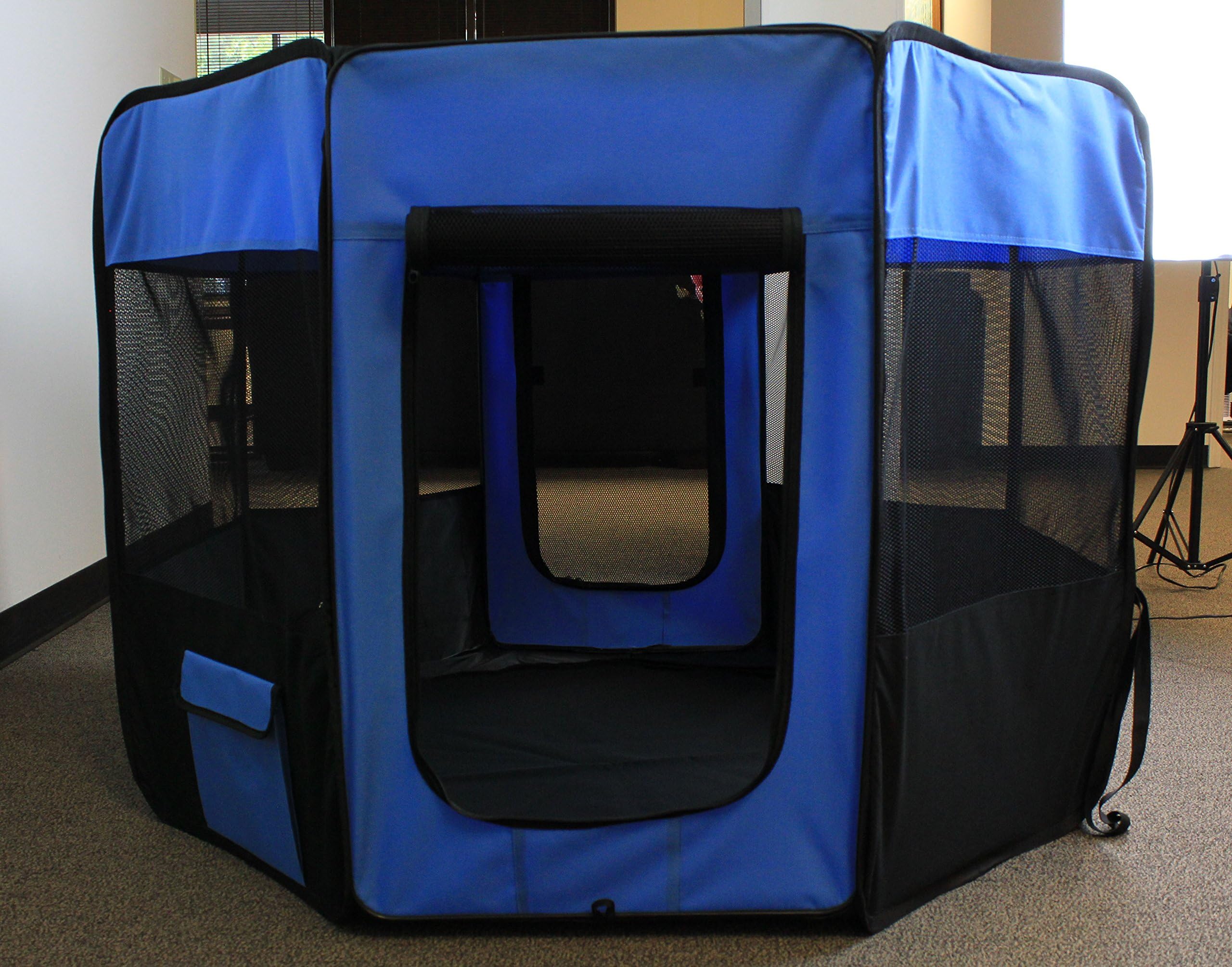 Petmark 54" Foldable Playpen Exercise 6 panel Tent for Dog and Cat (Blue, Large), Domestic shipping in USA ONLY