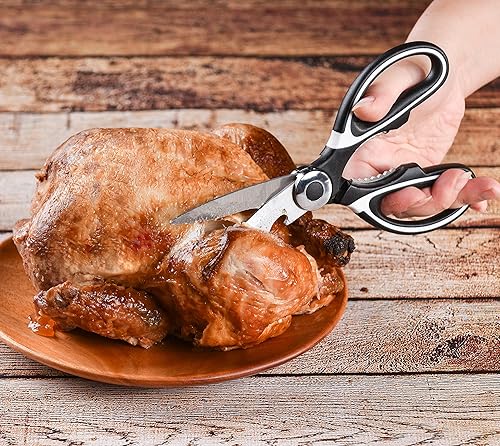 Vista 17 de Tijeras de cocina de calidad coreana, grandes para cortar carne coreana, Kalbi, comida coreana para parrilla, acero inoxidable 3.0T duradero, mango