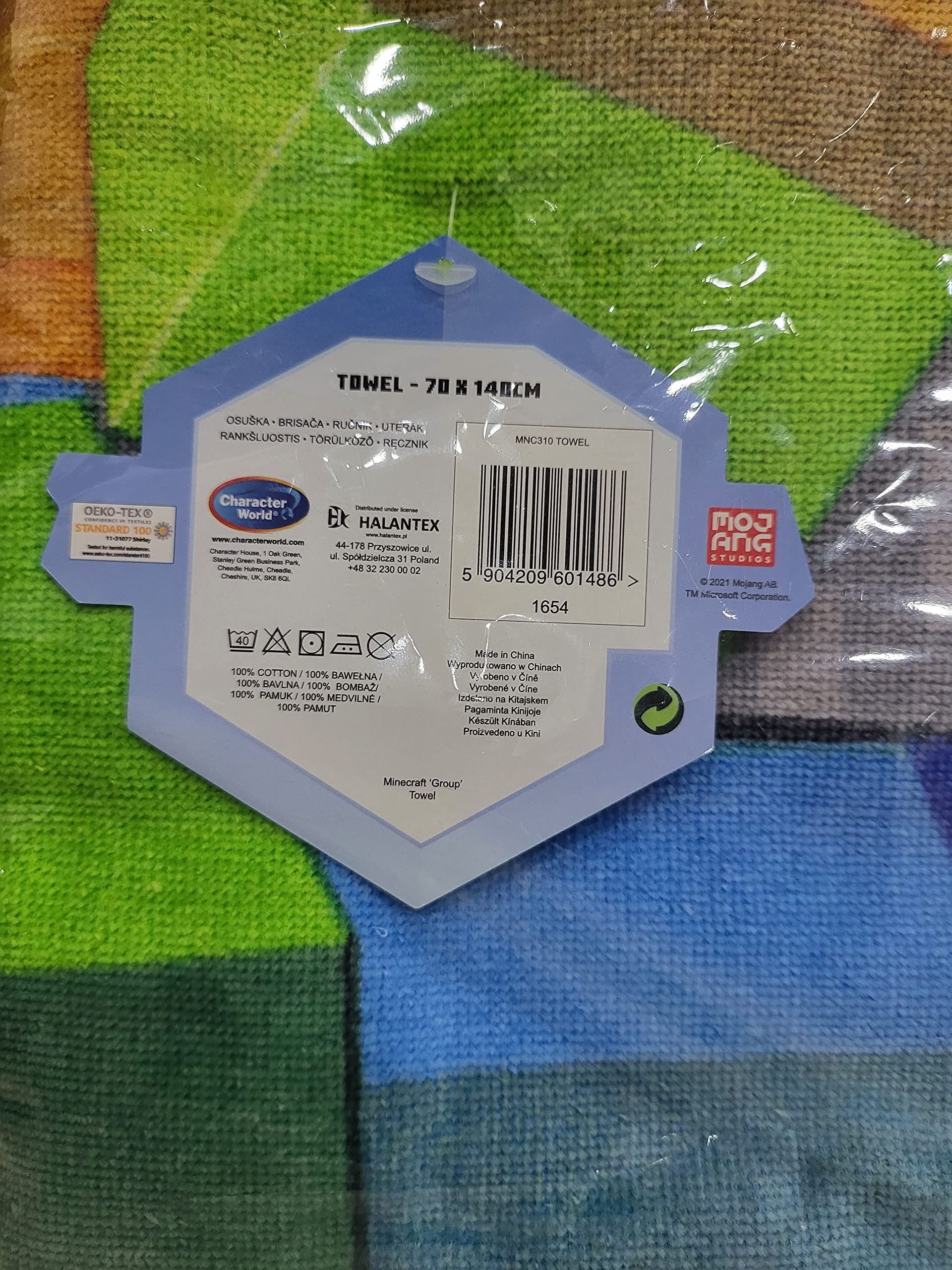 Telo Mare Ufficiale Minecraft 70x140 Cm - Cotone 100% Con Stampe Steve, Alex E Creeper - Foto 5