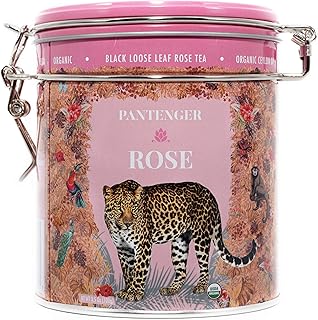 Rose Tea Loose Leaf -3.5 OZ- Rose Tea Organic. Tea Blends Loose Leaf - Finest Moroccan Rose Petals and Ceylon OP Black Tea Leaves from Uva. Pantenger Organic Tea Blend. Floral Black Rose Tea