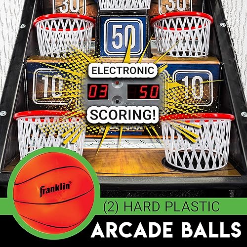 Miniatura 5 de Franklin Sports Anywhere Basketball Arcade Game - Table Top Basketball Arcade Shootout- Indoor Electronic Basketball Game