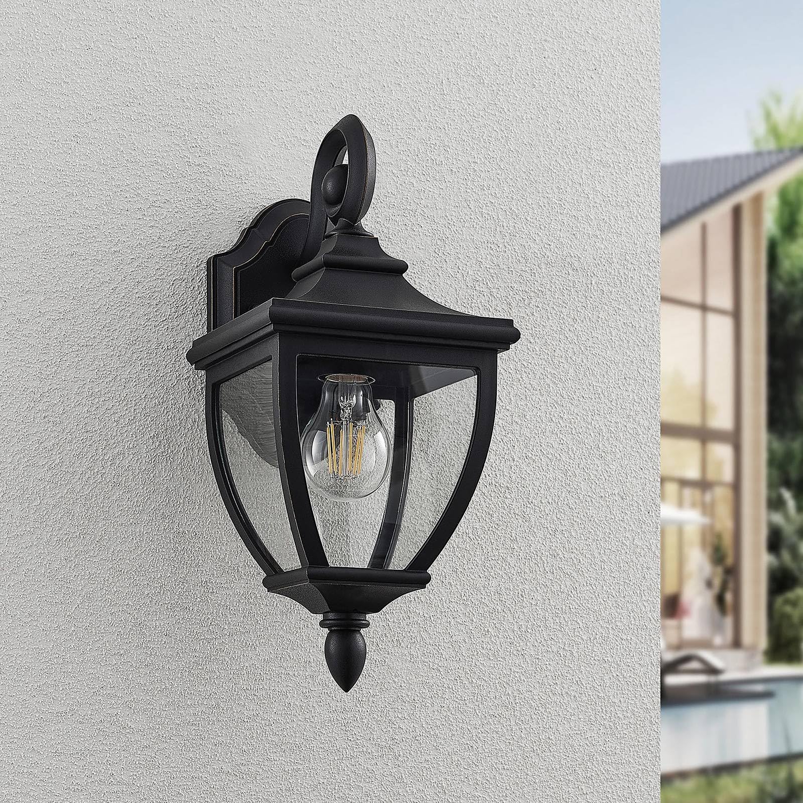 Lindby Applique da esterni dimmerabile (Antico) colore Nero, applique lampada LED outdoor per facciata/parete terrazzo e balcone