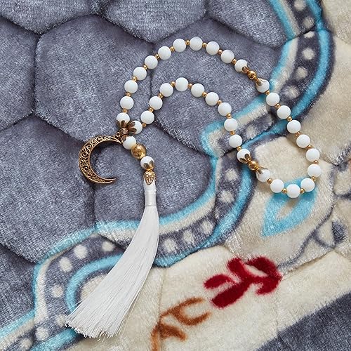 Miniatura 5 de Alfombra de oración musulmana con cuentas de oración Tasbih, suave y grande para oración islámica mate, alfombrilla de oración islámica acolchada