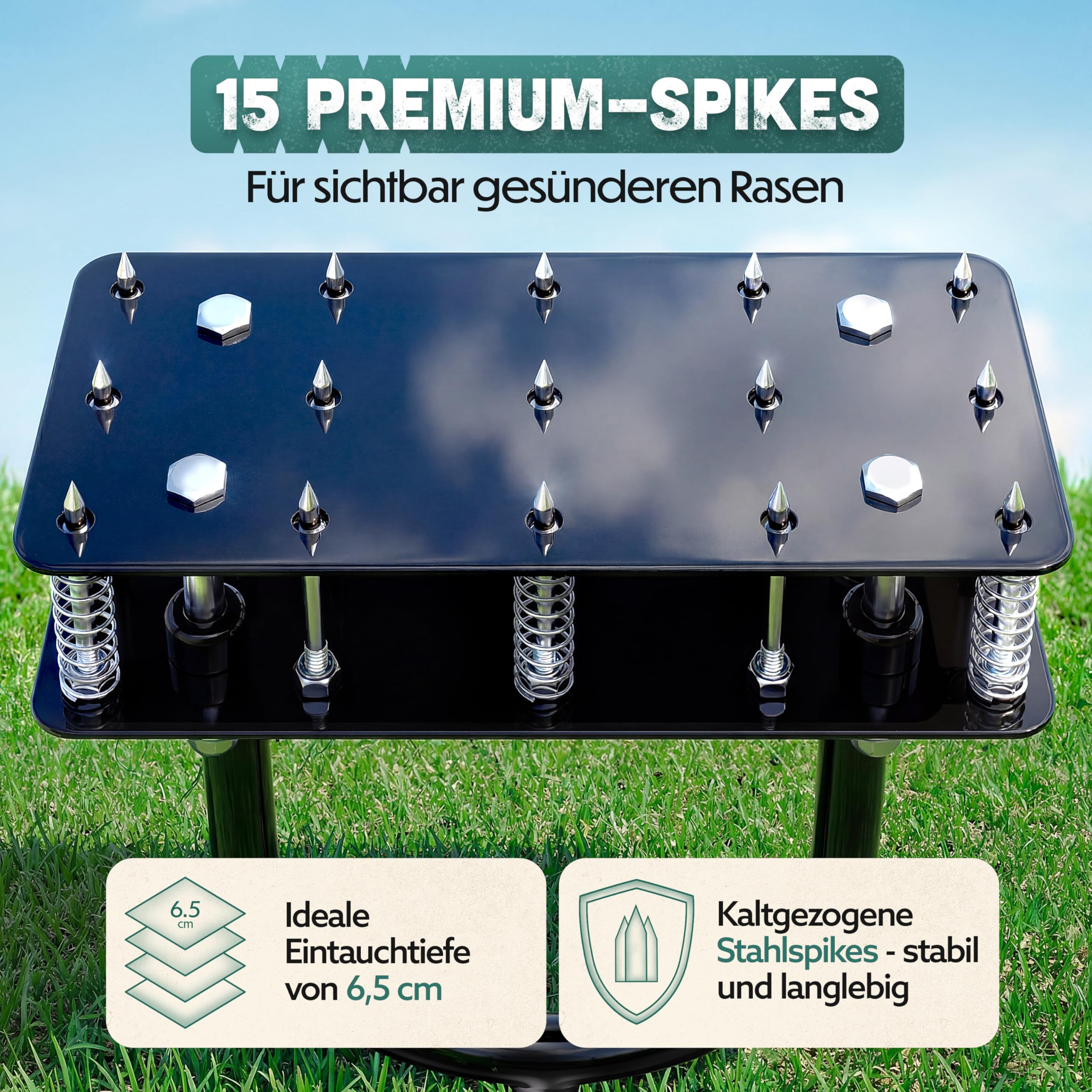 Napowietrzacz trawnika Pro, innowacyjny widelec do aeracji trawnika, wertykulator i aerator do wentylacji trawnika, urządzenie ogrodowe premium do napowietrzania i spulchniania trawnika