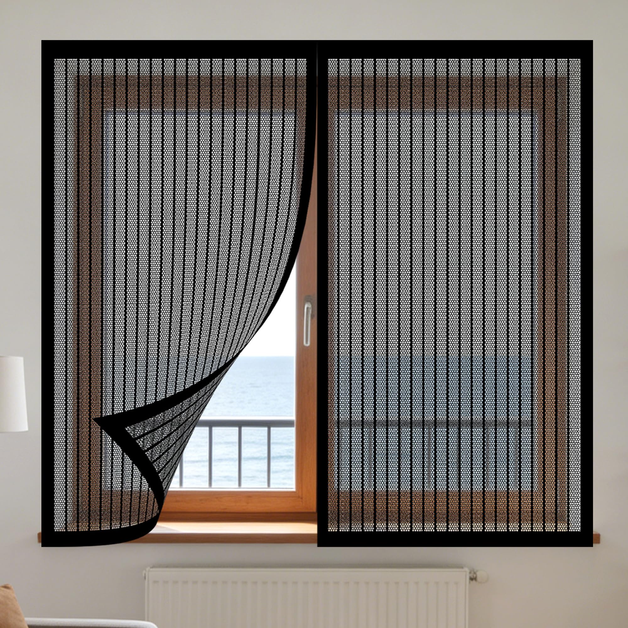 Moustiquaire Fenêtre Aimantée Rideau Magnétique 180x165 pour Balcon Salon