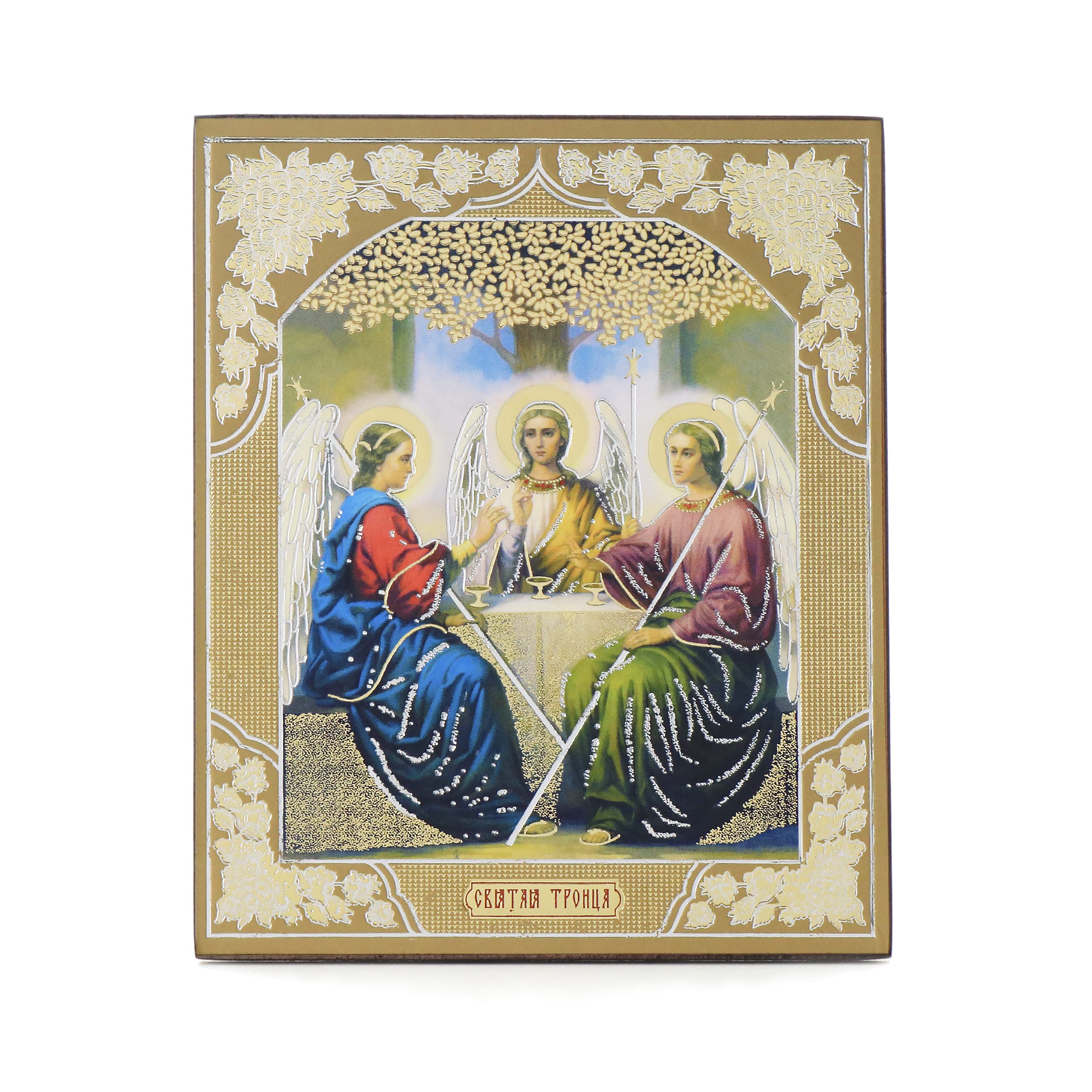 NKlaus 11362 Holy Trinity Wooden Icon 10 x 12 cm Christian Orthodox