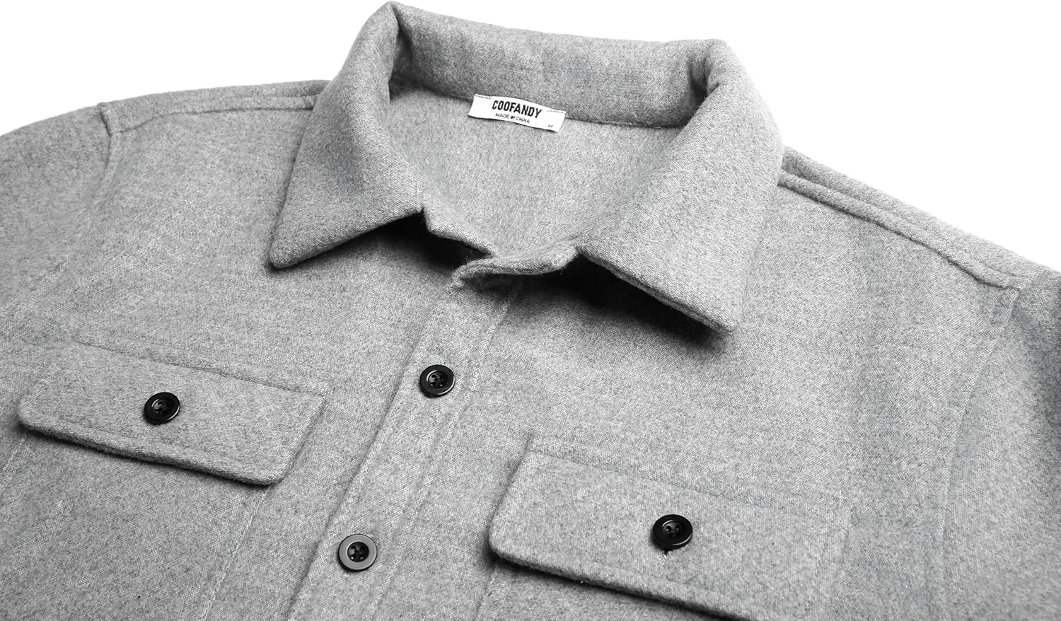 COOFANDY Men's Flannel Jacket Fleece Shacket Plaid Shirt Jackets Warm Thick Long Sleeve Button Down Fall Outwear - Image 5