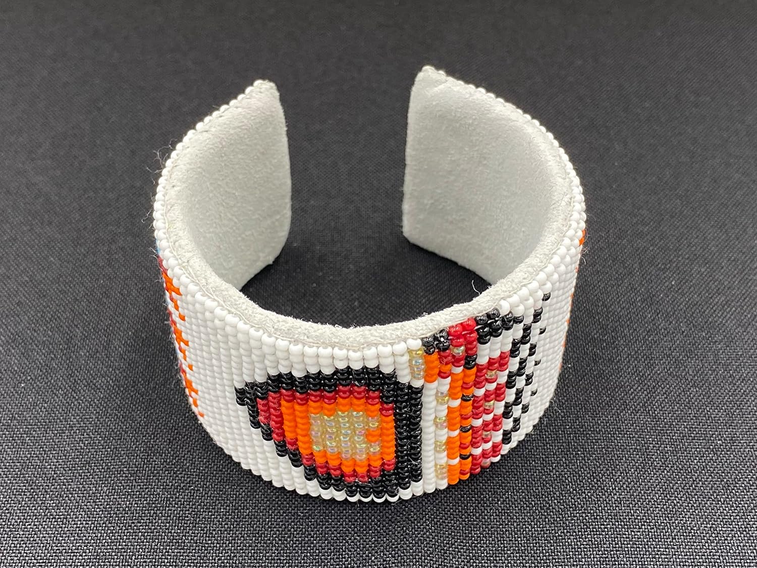 Handmade Beaded Jewelry Set White Red Necklace Earrings Bracelet (Red Bear Paw) - Image 5