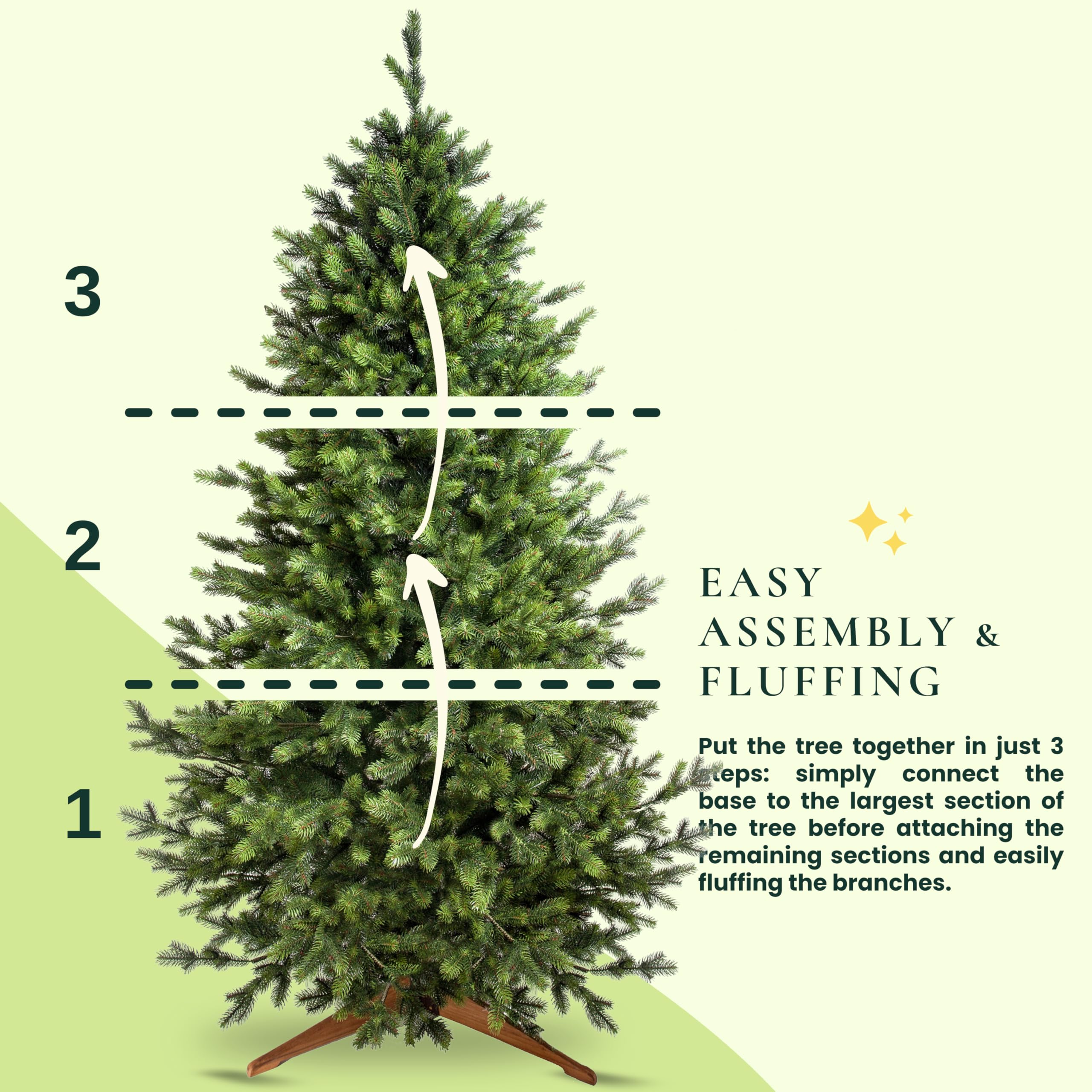SMEREKA® Albero di Natale 180 cm Realistico 100% Stampato a Iniezione