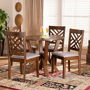 Baxton Studio Dining Sets, Grey/Walnut