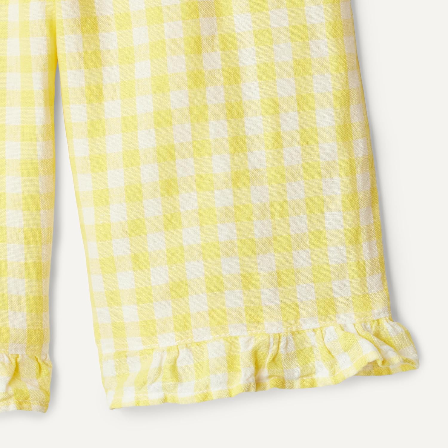 Amazon Essentials x Sofia Grainge Toddlers and Baby Girls' Cotton Linen Wide Leg Pull-on Pant with Ruffles