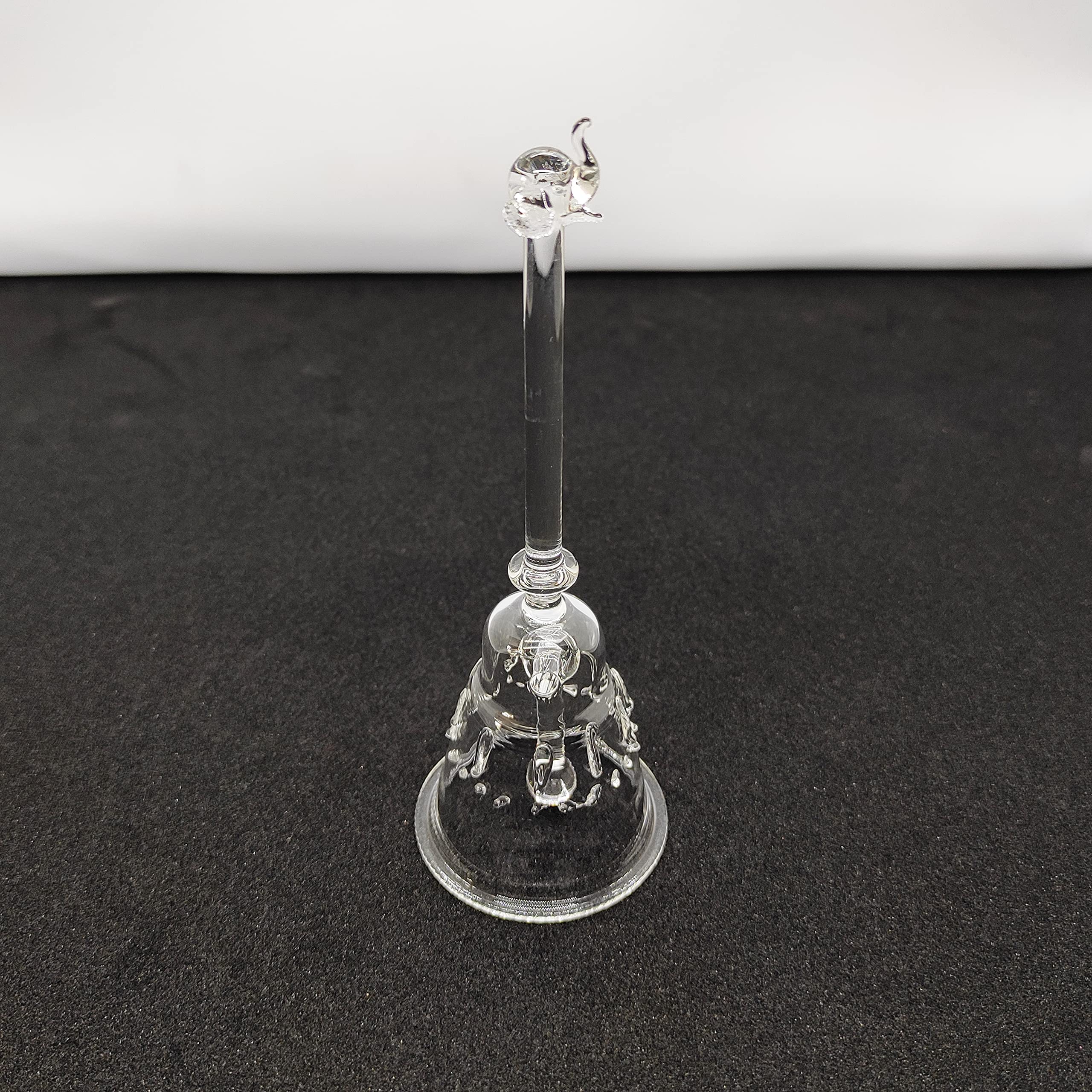 Hand-held Glass Bell for Puja - Ghanti for Pooja Home/Office - Elephant on top (5.5 inch Height) Under 400