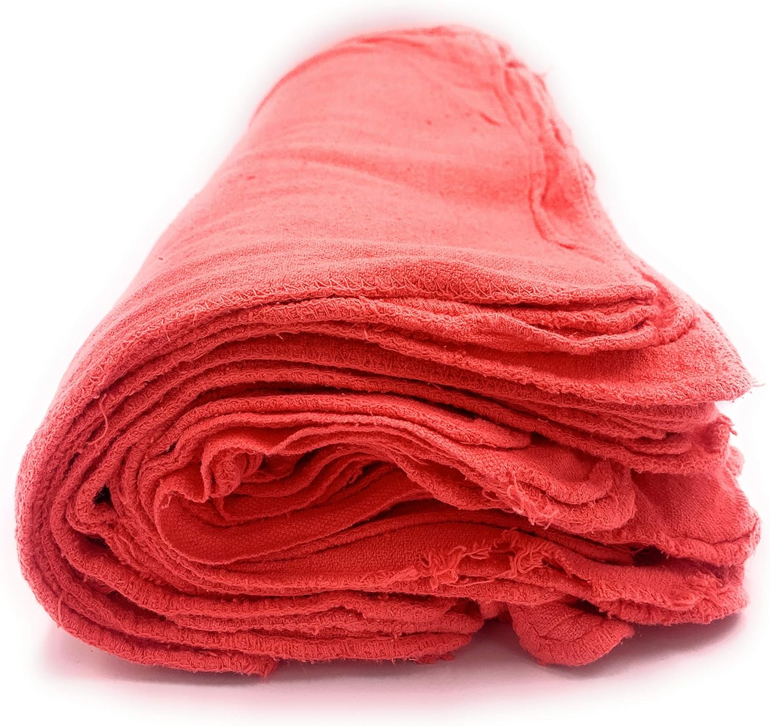 TOUGH Shop Towels (Bulk Pack of 50, 14x12, Red) — All-Purpose Rags for Automotive, Professional & Home Cleaning, Industrial, Mechanics, Oil, Grease, Liquids