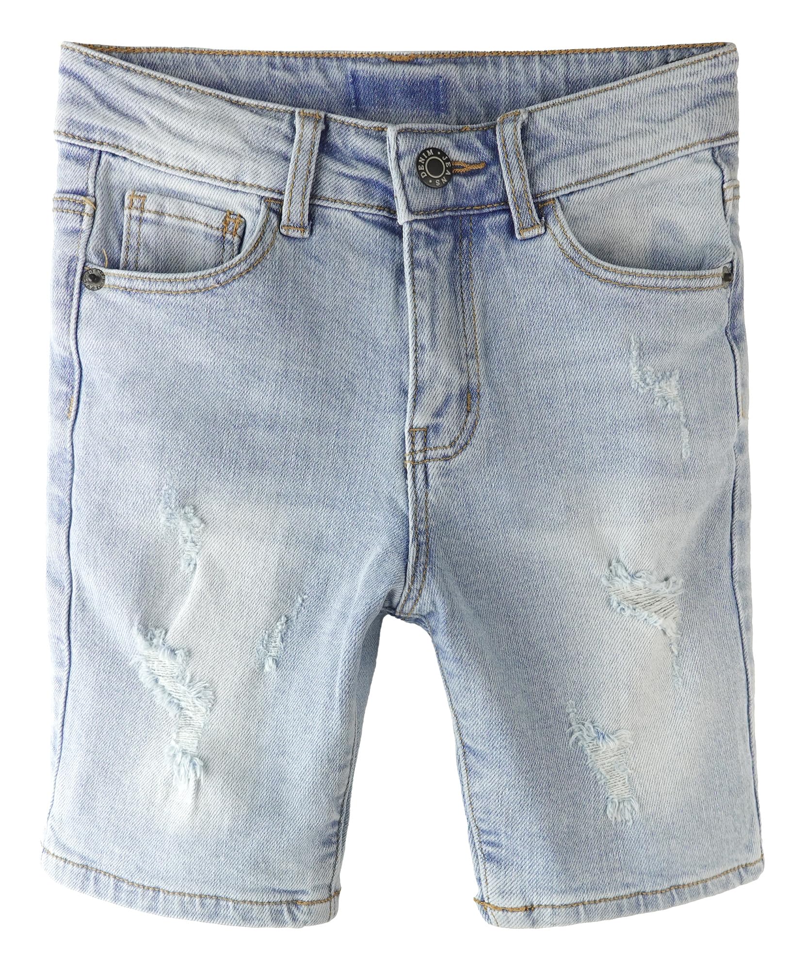 Pantalones cortos de mezclilla para niños pequeños con cintura elástica interior 6
