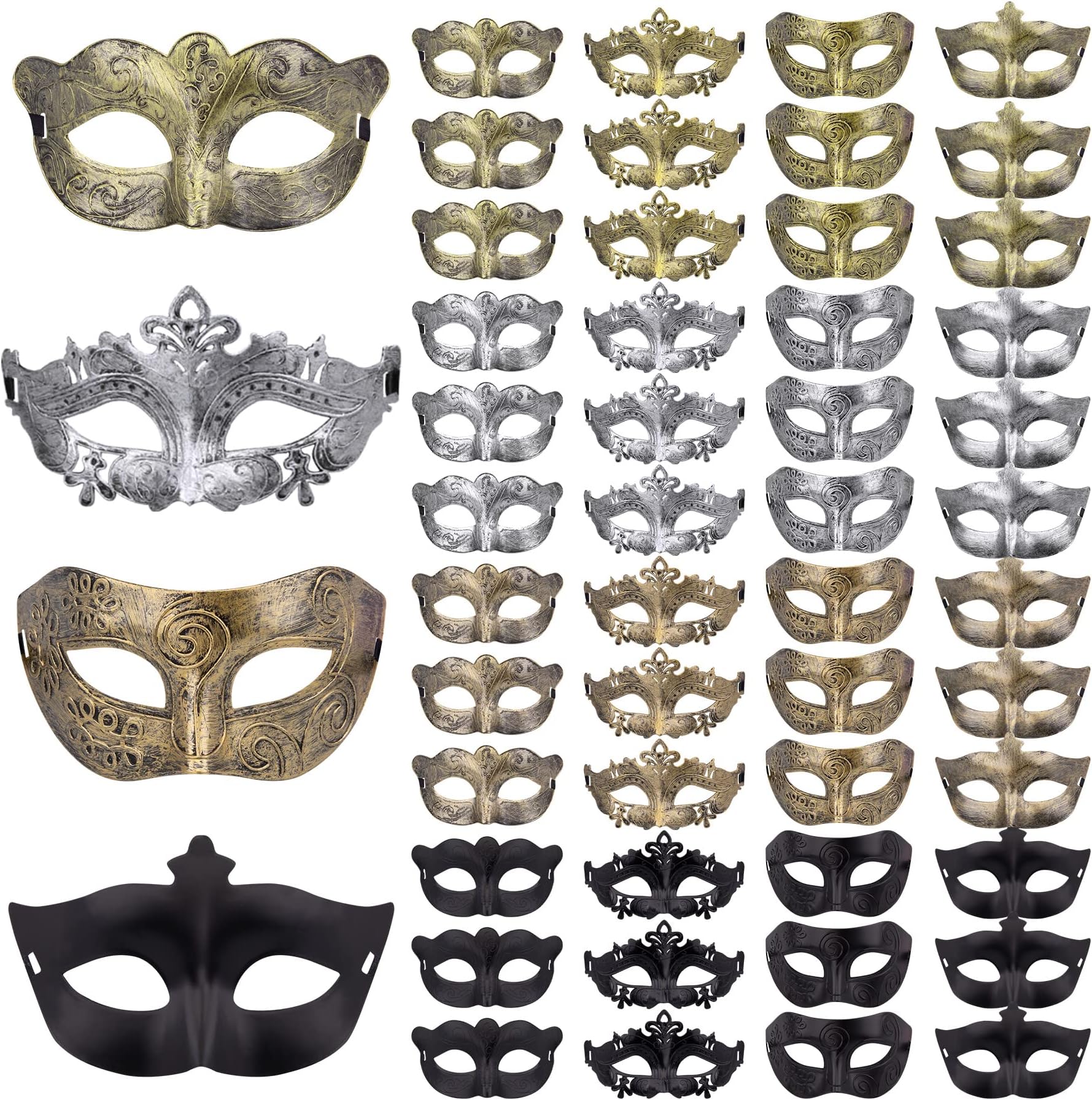 48 Pieces Masquerade Masks Vintage Antique Masks Venetian Masks