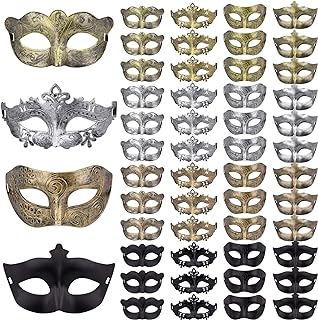 FEQO 48 Pieces Masquerade Masks Vintage Antique Masks Venetian Masks