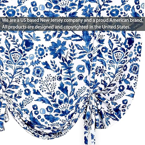 Miniatura 2 de DriftAway Julia - Cortina opaca ajustable con estampado floral de acuarela, con aislamiento térmico, para ventana pequeña, bolsillo para barra,