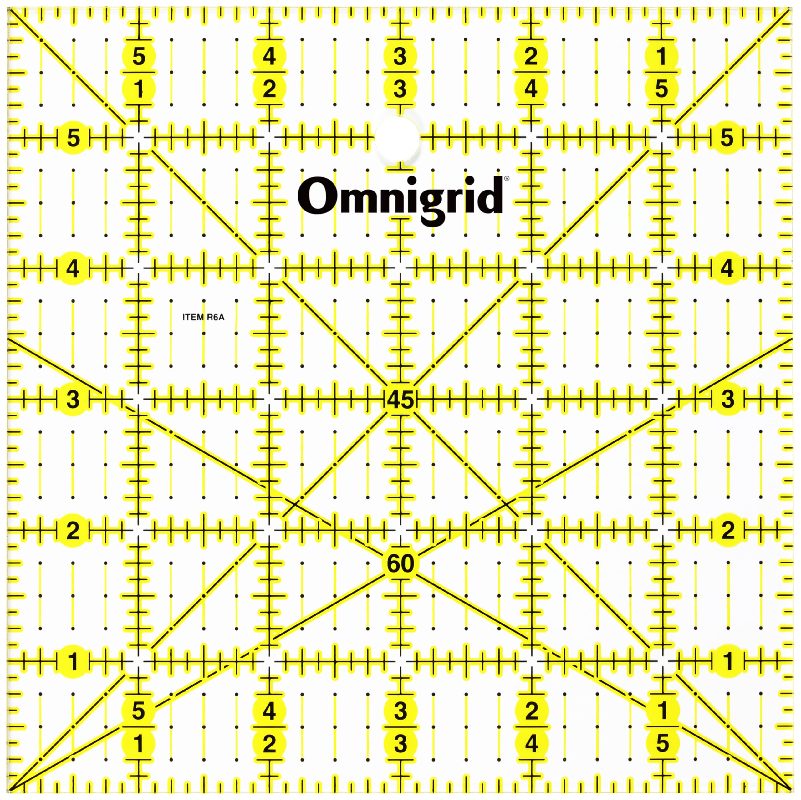 Omnigrid Prym 6 x 6-inch Universal Ruler with inch Angles Scale