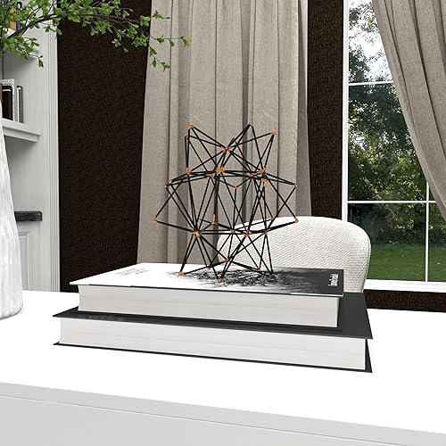 Miniatura 9 de Deco 79 Metal Geometric Decorative Sculpture Home Decor Statue with Gold Accents, Accent Figurine 7" x 7" x 7", Black