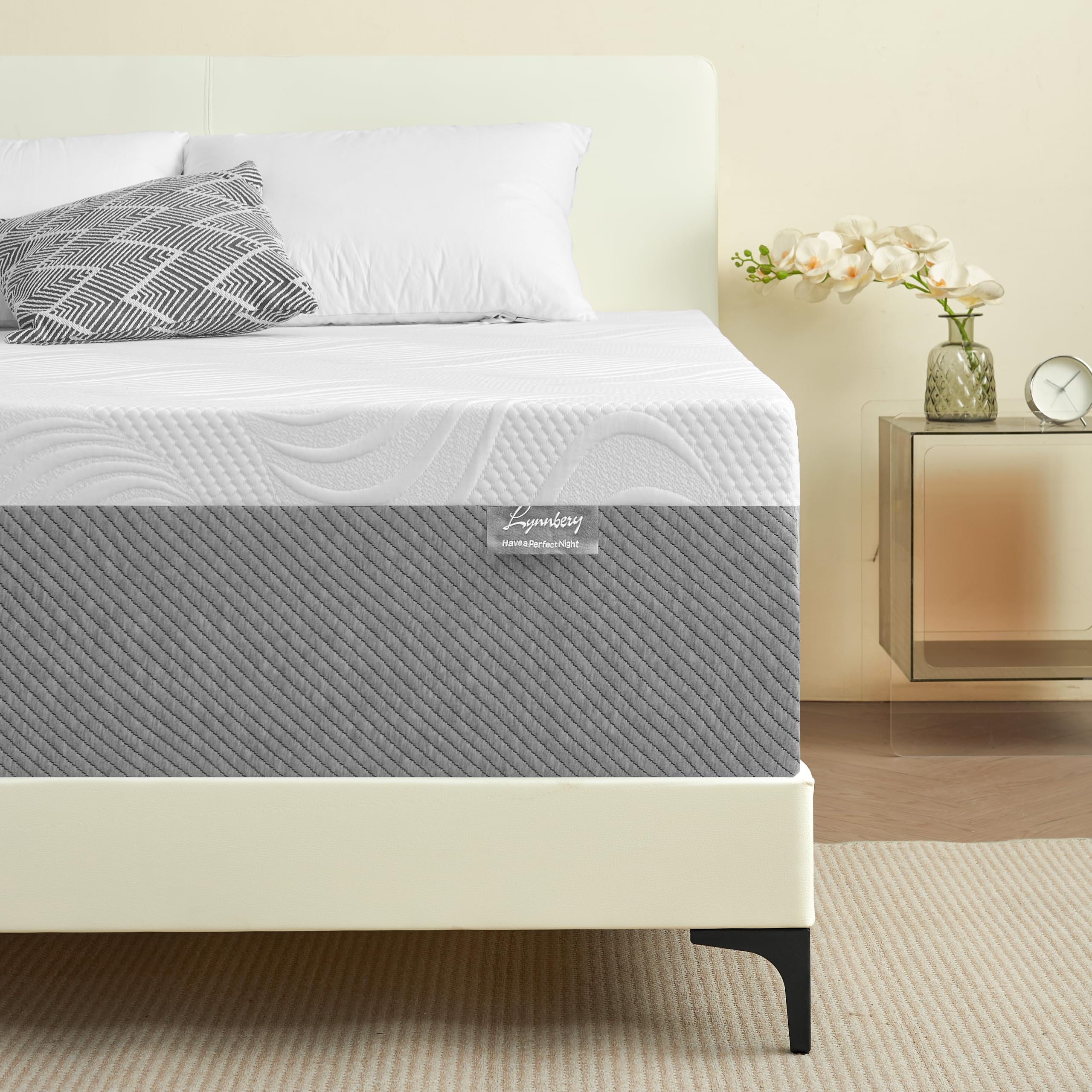 Lynnbery Matelas 180x200 cm, Matelas en Mousse Forme, 20 cm d'épaisseur