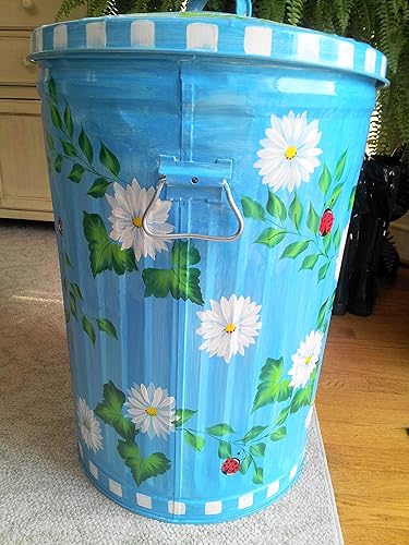 Miniatura 2 de 20 Gallon Hand Painted Galvanized Trash Can