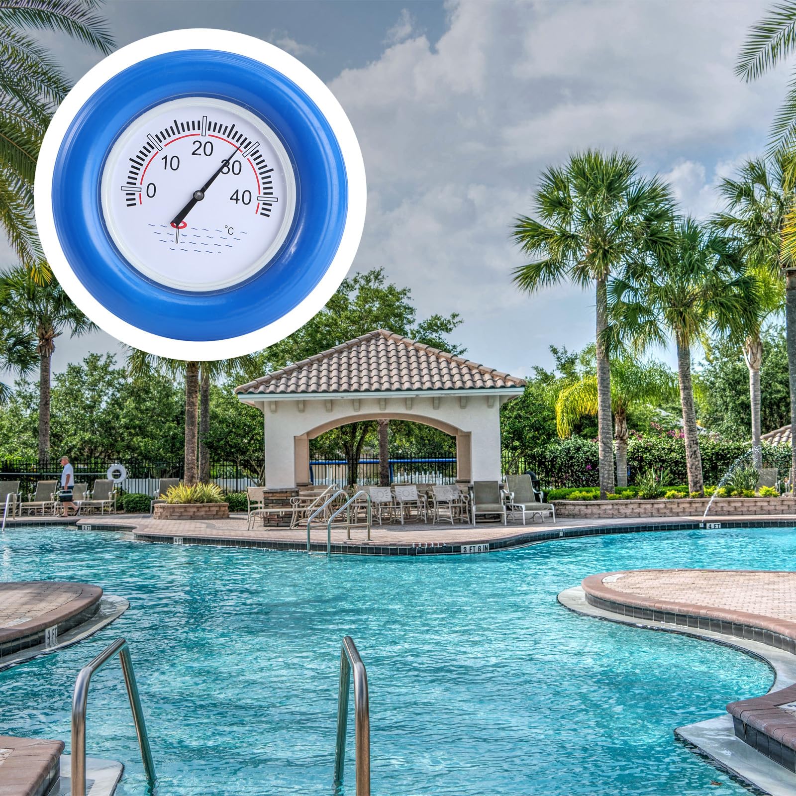 FOMIYES Poolthermometer mit Großem Display aus Edelstahl und Kunststoff Schwimmendes für Präzise Temperaturanzeige im Wasser und Sommerfest für Fischteiche