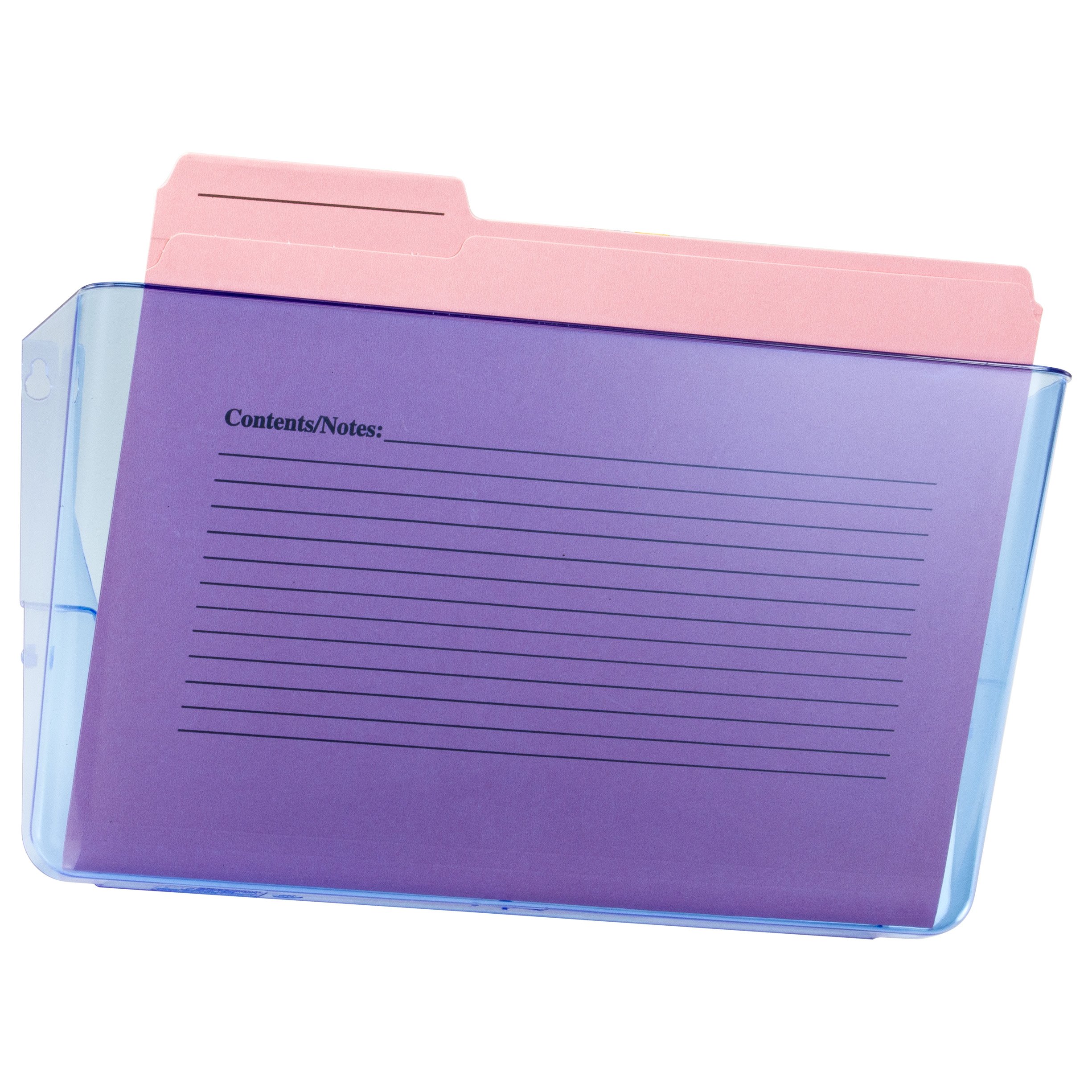 Officemate Glacier Wall File 3-Pack, Transparent Blue - Durable Hanging File Organizer for Home & Office Storage, Space-Saving Design for Documents & Files (23220)