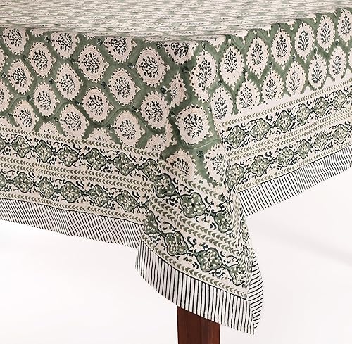 Miniatura 50 de ATOSII Amalfi - Mantel rectangular de otoño 100% algodón, bohemio, estampado a mano, para cocina, mesa de comedor, lino, decoración de otoño