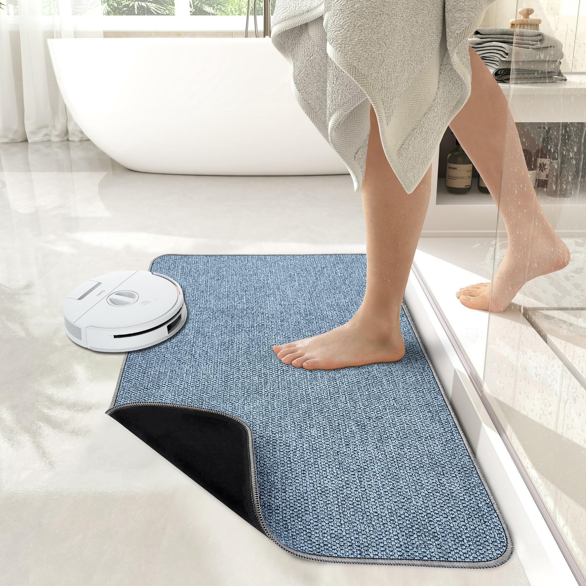 Amazon.com: Bath Mat,Ultra Thin Bathroom Rugs,Rubber Bath Mats for