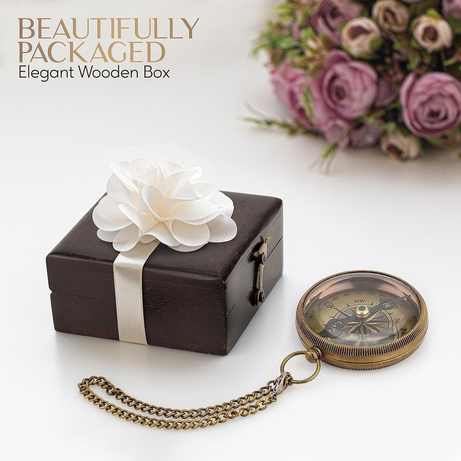 God is My Guide Brass Compass Gift with Display Box - Engraved Scripture Prayer Compass Religious Gift for Men & Women - Baptism, Confirmation, Communion Compass for Boys Graduation Gift - Image 7