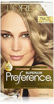 L'Oreal Paris Superior Preference Fade-Defying Color Plus Shine System, 7.5A Medium Ash Blonde