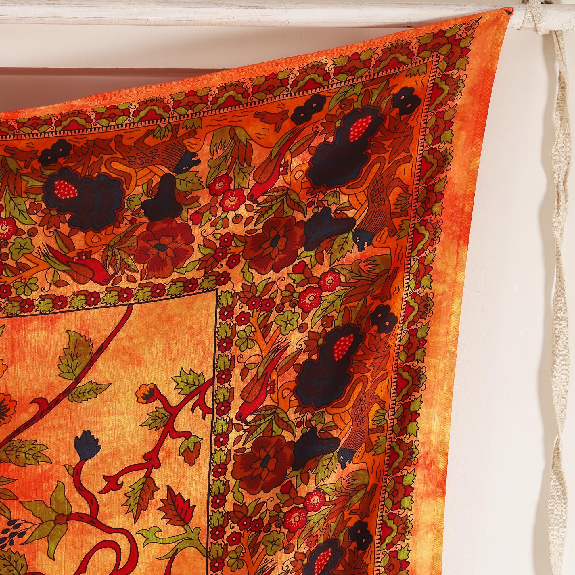 Popular Handicrafts Tree Of Life Bohemian Psychedelic Intricate Floral Design Bedspread Indian Arazzo 54 x 84 pollici, (140 x 215 cm) Turchese
