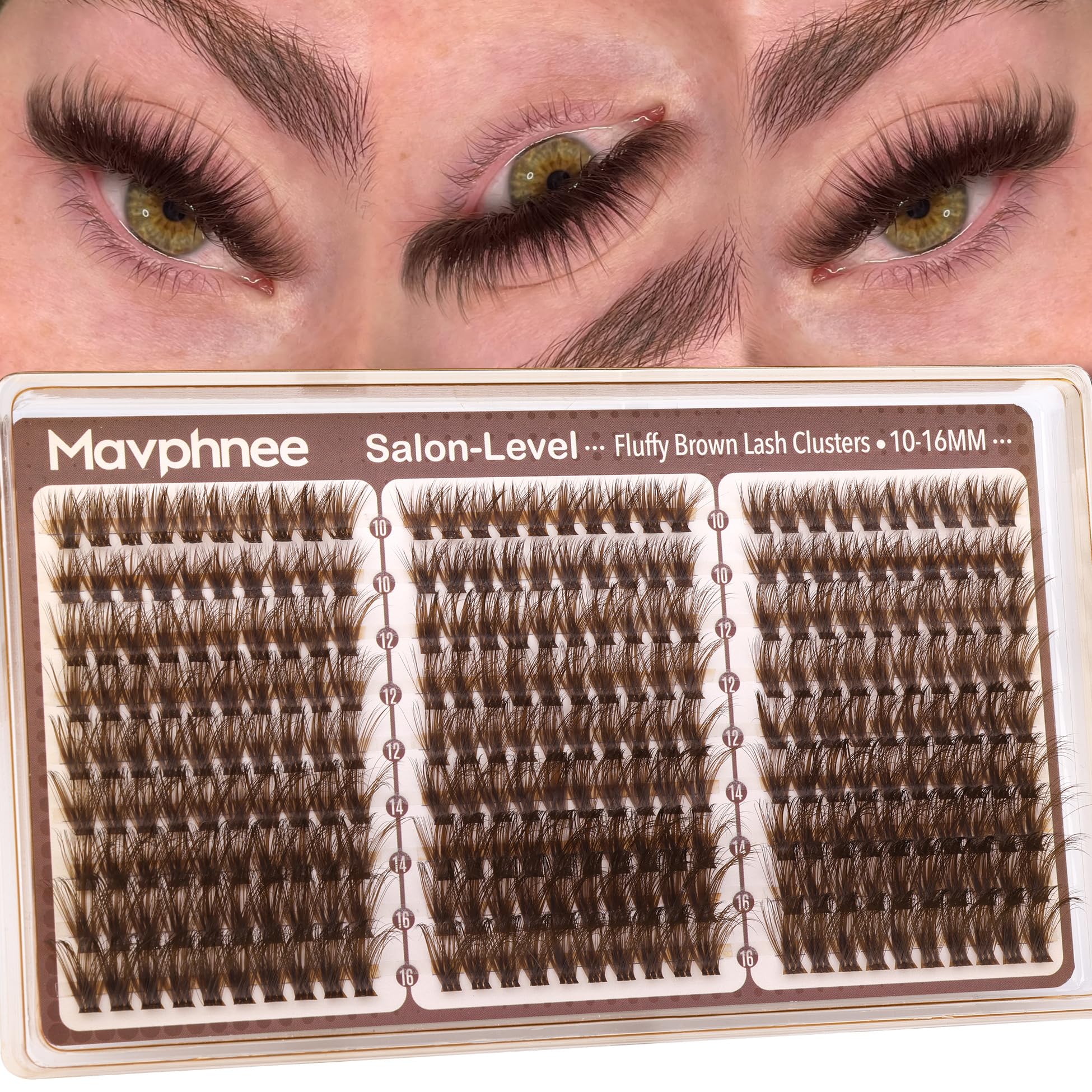 Photo 1 of Mavphnee Brown Lash Clusters (270Pcs, 10-16mm)