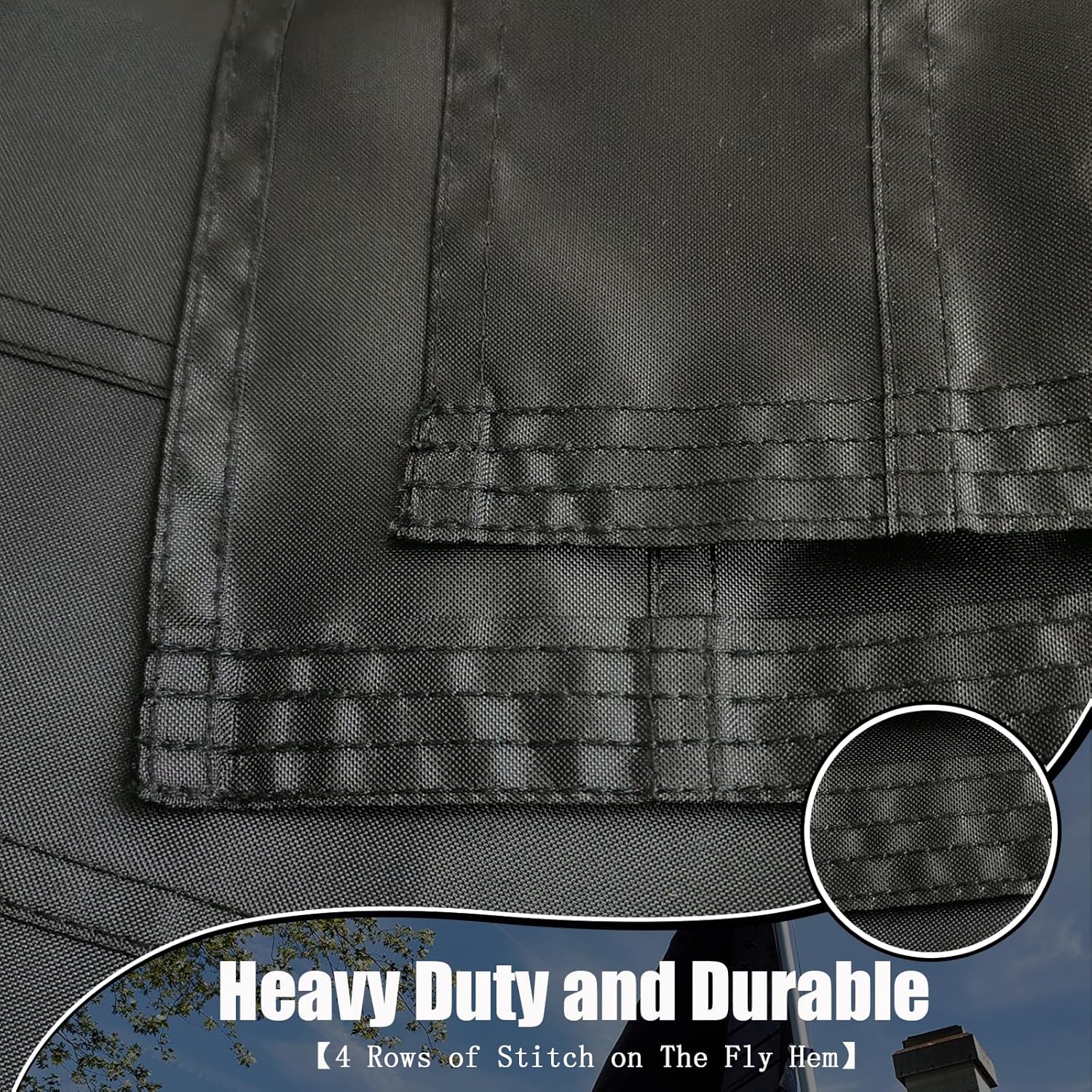 Black American Flag 3x5 ft for Outside Heavy Duty Embroidered Stars All Black American USA Flags with 2 Brass Grommets for Outdoor Use - Image 5