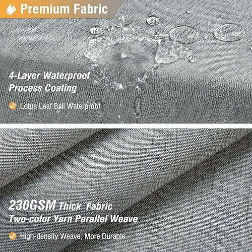 Miniatura 2 de BTTN Cortina de ducha de tela gris, juego de cortina de ducha de tela texturizada de lino resistente de 230 GSM con ganchos, impermeable, neutro,