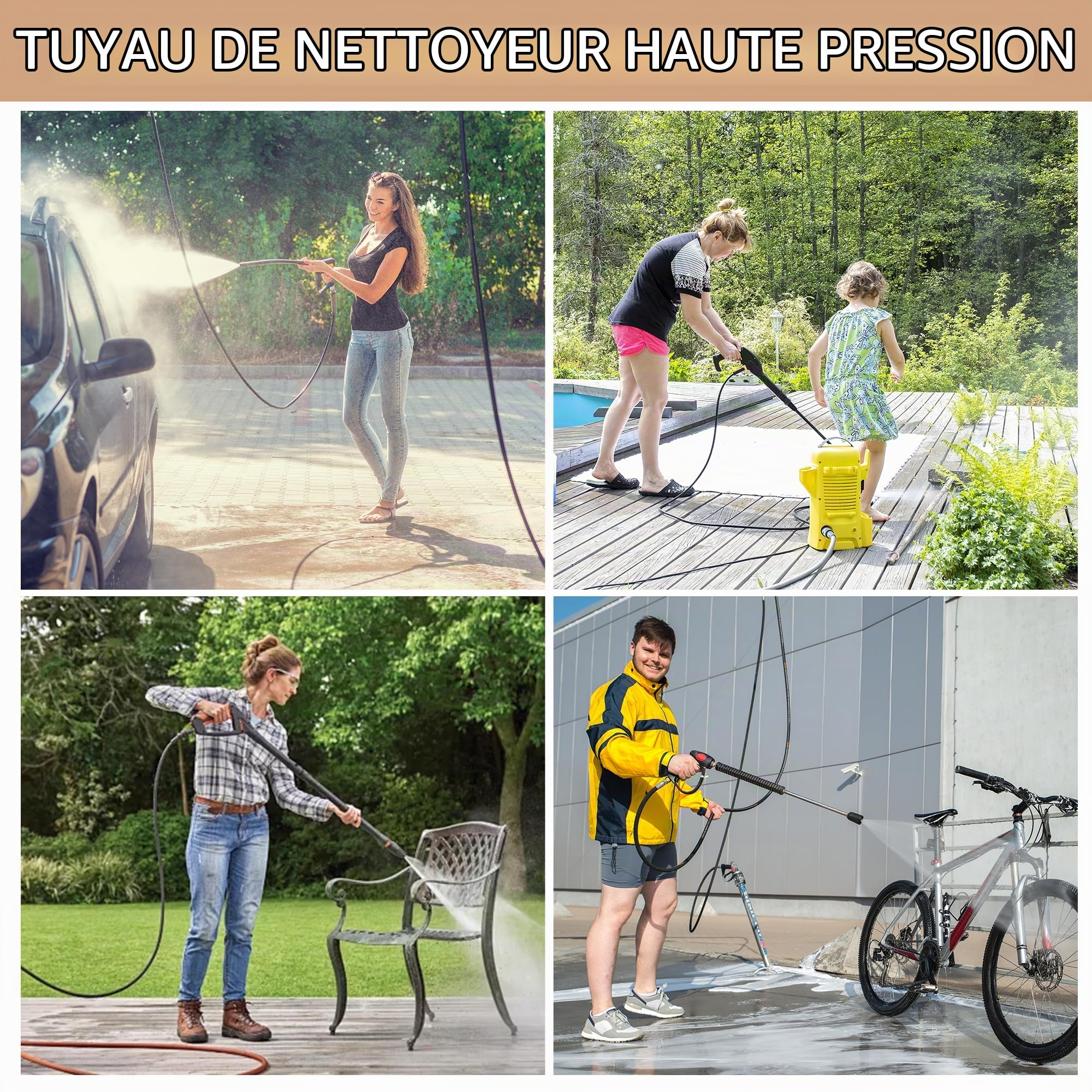 20m Flexible Tuyau pour Kärcher K2 K3 K4 K5 K6 K7 Nettoyeur Haute Pression Accessoires Tuyau de Rechange d'extension Rallonge Tuyaux de Rechange Pièces Détachées avec Connecteur Rapide