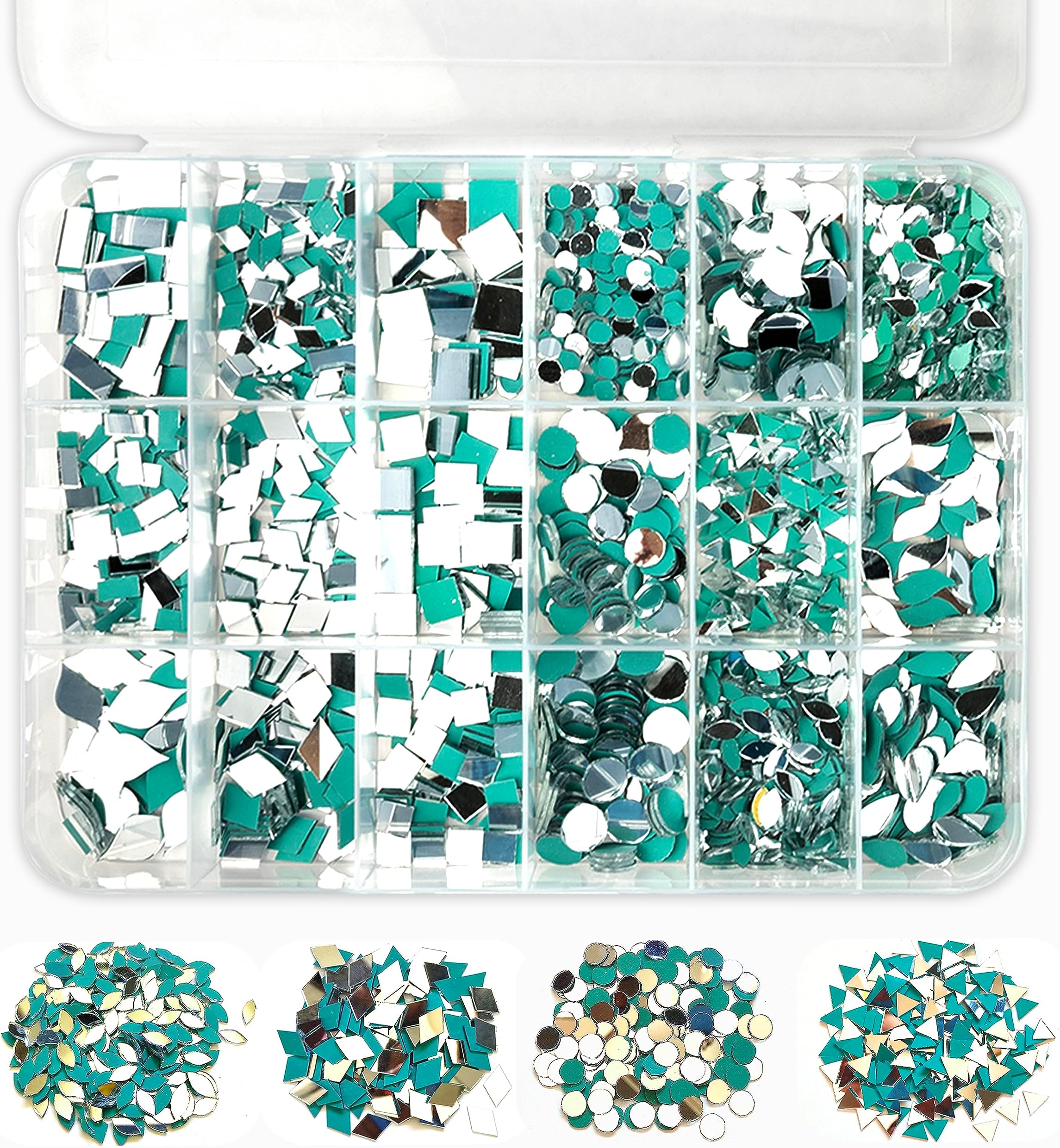 Twinster Mirrors for Craft Work (18 Different Shapes, 2450 Total Pieces) Lippan Art Craft Materials Kit Decorative Mirrors DIY Best Kit