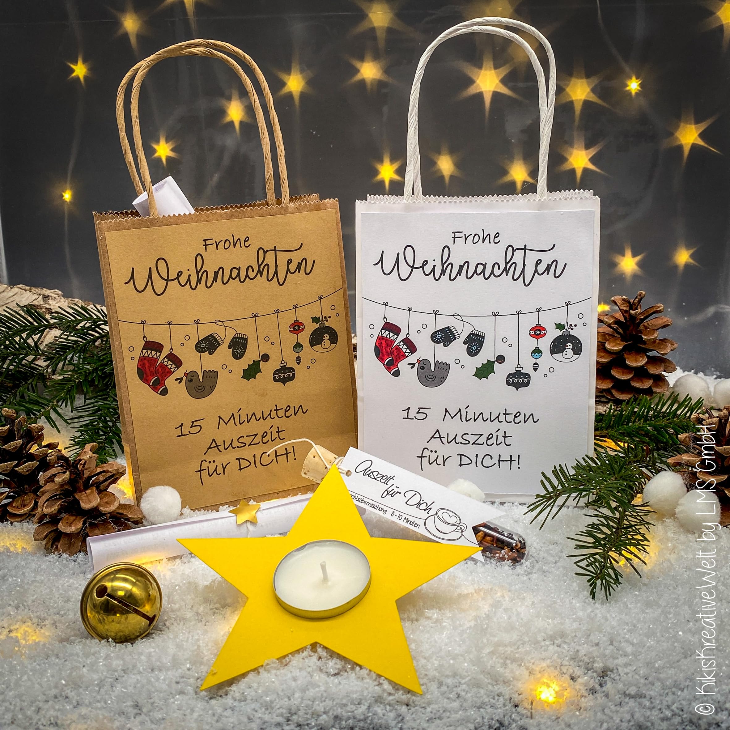 15 Minuten Weihnachten Auszeit für Dich - Geschenk in der Tüte, Geschenk, Aufmerksamkeit, Antistress (10, Natur)