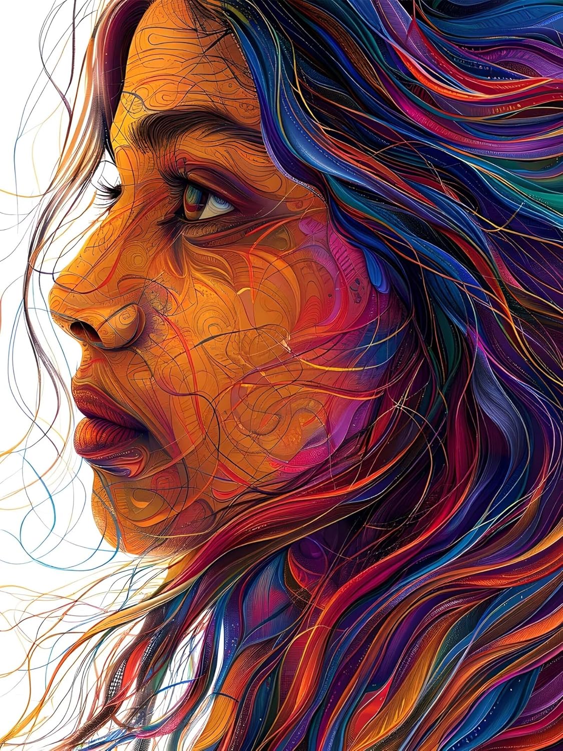 Diamond Painting Kits for Adults, DIY Woman Diamond Art Kits for Adults, Full Square Diamond Painting Color for Beginners, Crystal Gem Art Cross Stitch Dimond Art Paintings, Wall Decor (60x80cm) X-7