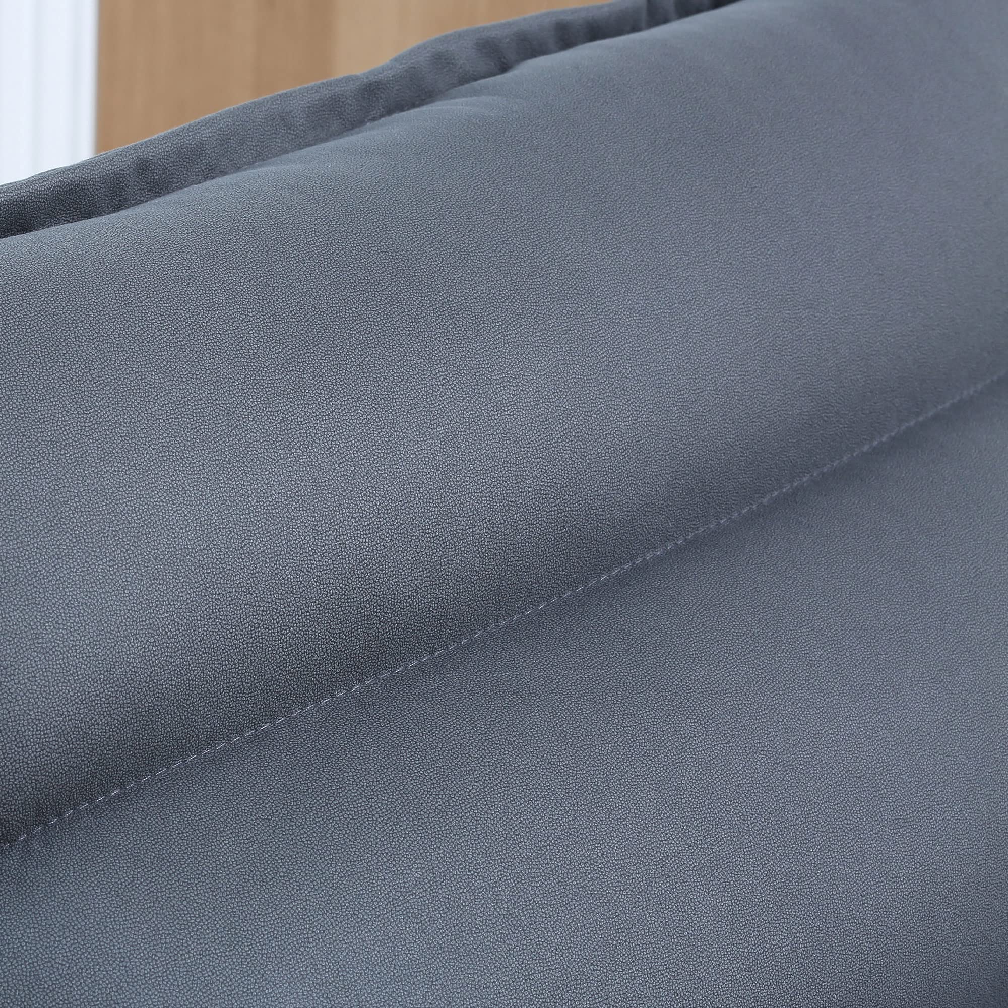 HOMCOM Fauteuil de Sol Paresseux pivotant 360° avec Dossier inclinable Design capitonné - revêtement en Tissu Microfibre Gris foncé